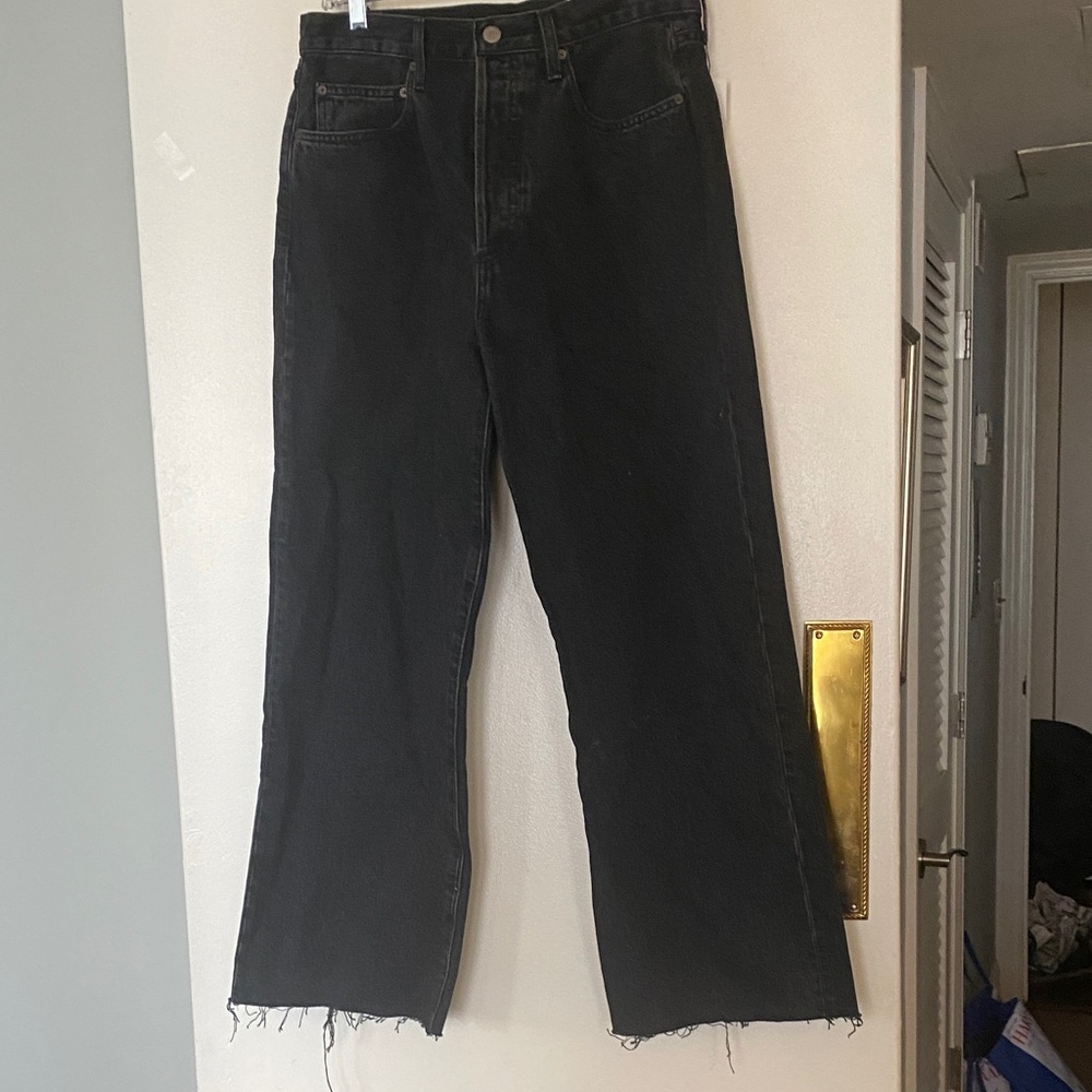 Denim Forum Black Wide-Leg Jeans